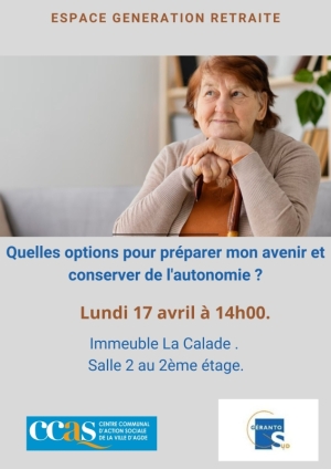 QUELLES OPTIONS POUR PREPARER MON AVENIR ET CONSERVER DE L'AUTONOMIE ?