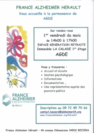 PERMANENCES FRANCE ALZHEIMER