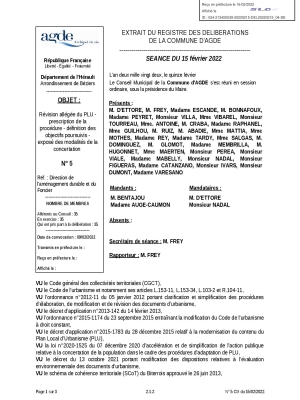 Délibération de prescription de la procédure de révision allégée