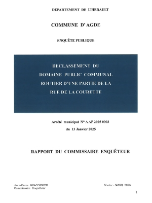 Rapport du commissaire enquêteur