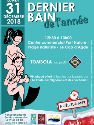 Resultado de imagen para dernier bain de l'année, cap D'agde