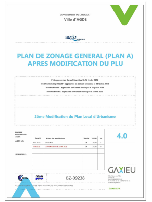 Plan de zonage général (Plan A)