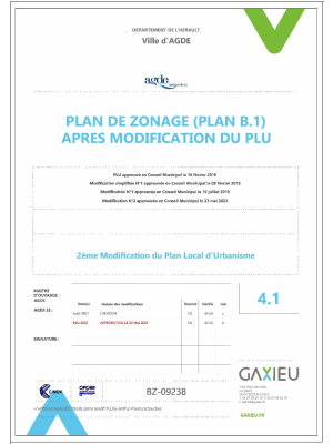 Plan de zonage (B1) - Nord