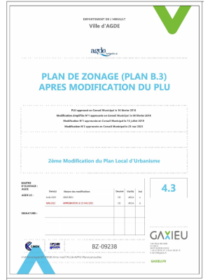 Plan de zonage (B3) - Nord Ouest