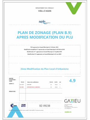 Plan de zonage (B9) - Littoral Cap d'Agde