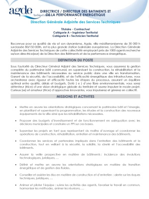 Directeur des batiments et de la performance énergétique