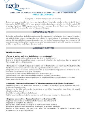 Directeur technique / Régisseur de spectacle et d'événementiel