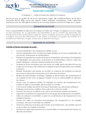 Technicien du spectacle et d'évènementiel