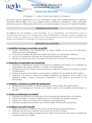Technicien du spectacle et d'évenementiel spe son