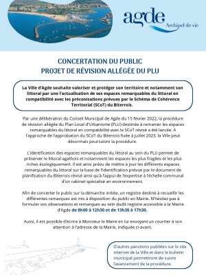 Concertation du public sur le projet de révision allégée du PLU