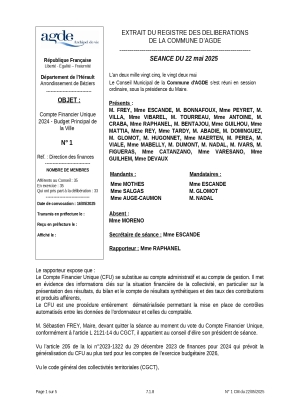 Délibérations du conseil municipal du 22 mai 2025