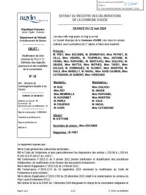 Délibération relative à la définition des objectifs poursuivis et des modalités de la concertation
