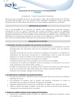 Régisseur de spectacle et d'évenementiel