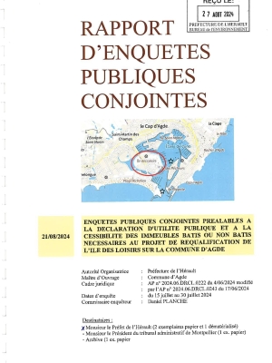 Rapport d'enquêtes publiques conjointes
