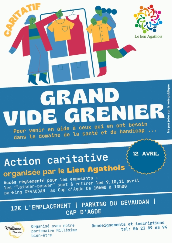 Grand vide grenier caritatif au Cap d'Agde