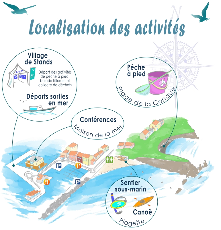 Carte des activités des Journées de la Maison de la Mer