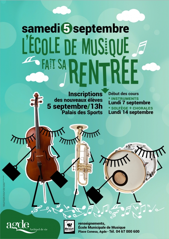 École Municipale de Musique d'Agde / inscriptions rentrée 2020-2021