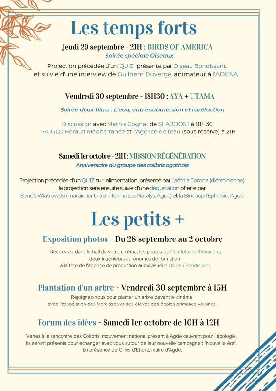 Grenn Week Temps forts et Petits plus