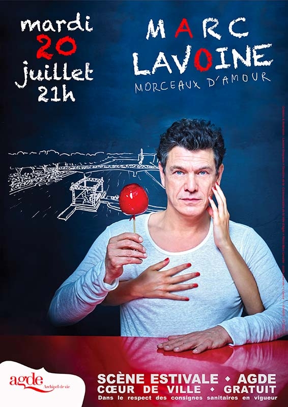 Marc Lavoine en concert sur la scène flottante d'Agde le 20 juillet 2021