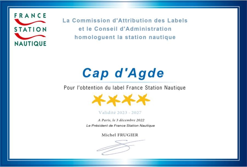Remise officielle du pavillon 4 étoiles du label France Station Nautique