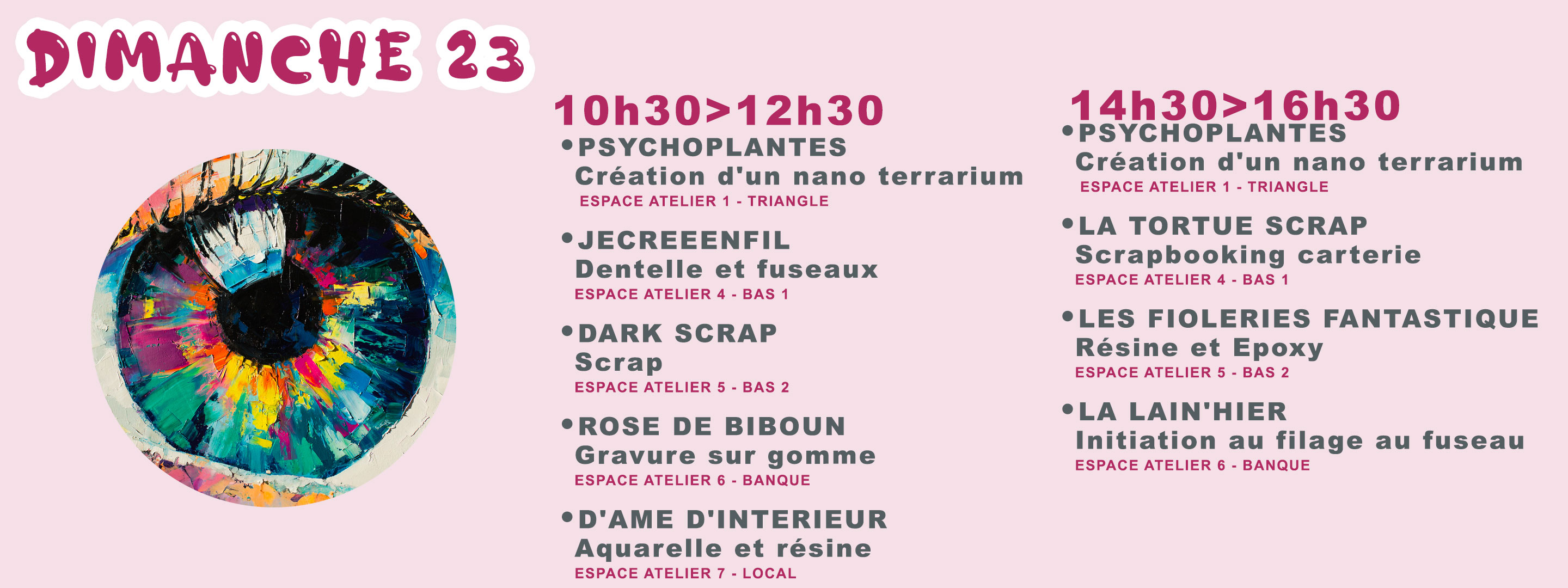 Programme des ateliers