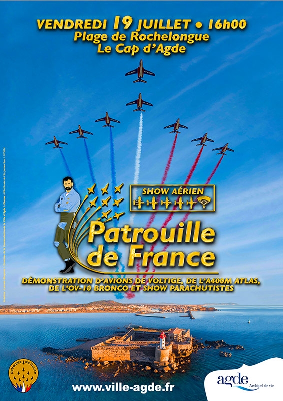 Show aérien de la Patrouille de France 2024